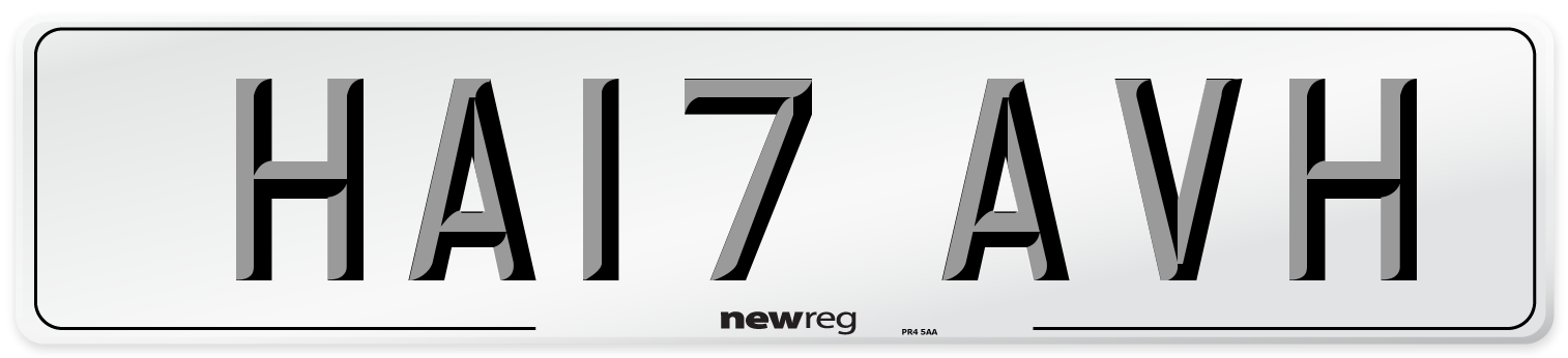HA17 AVH Number Plate from New Reg